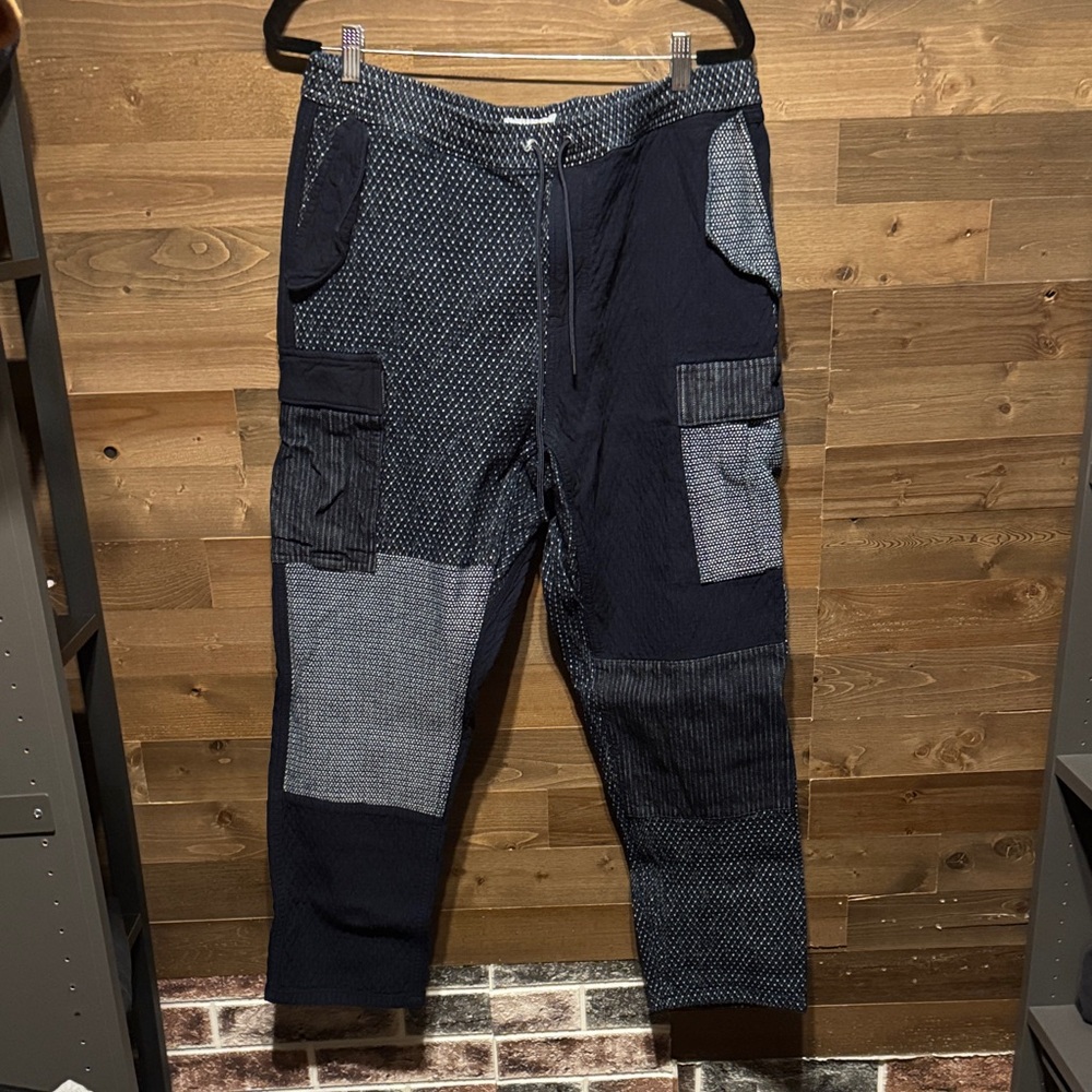 FDMTL Patchwork Cargo Pants - Blue and Gray